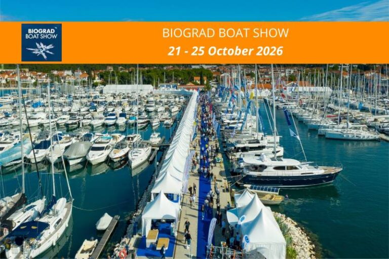 Posjetitelji među jedrilicama i izlagačkim šatorima na Biograd Boat Showu 2026.